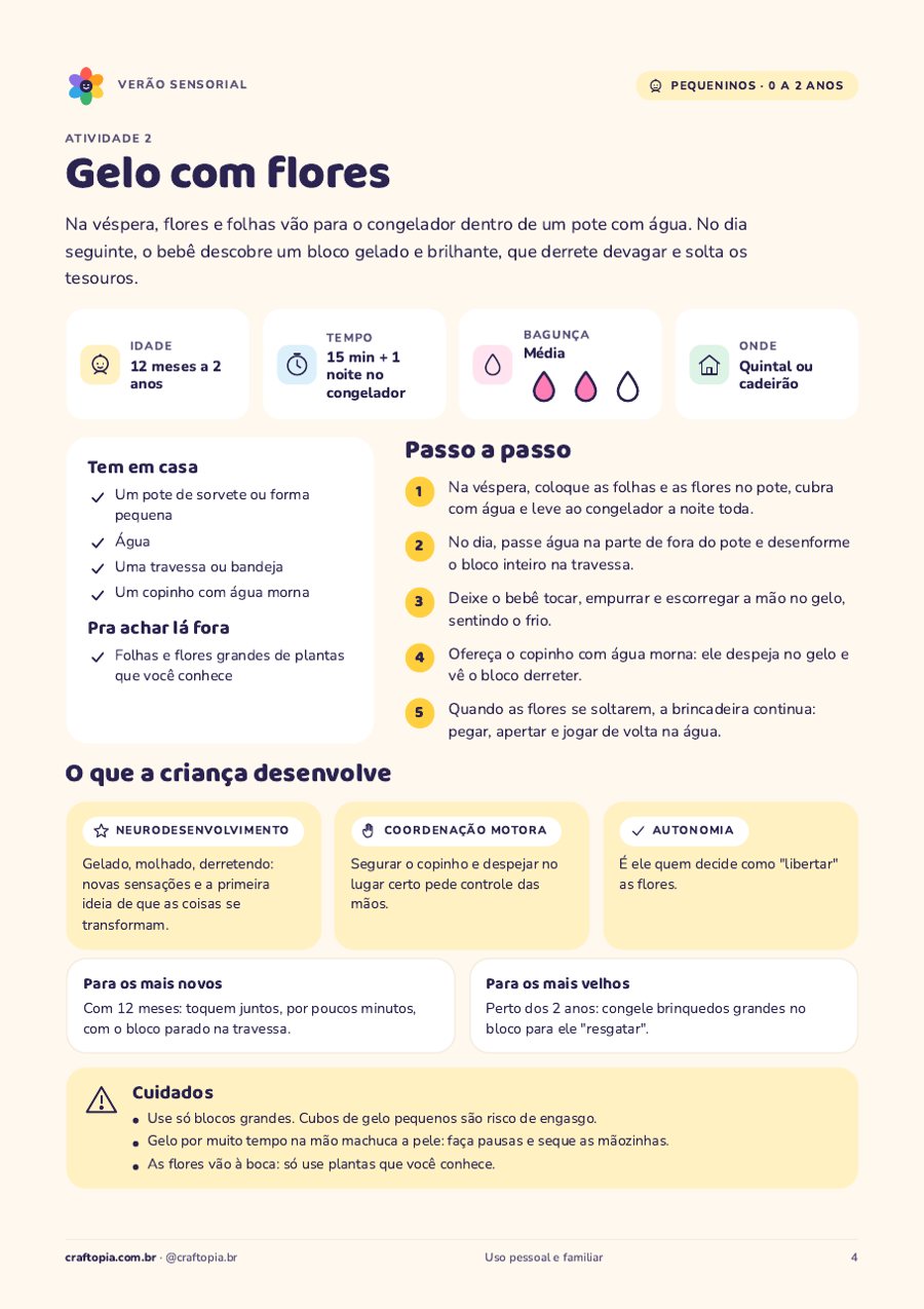 Página 3 de amostra de Verão sensorial dos pequeninos